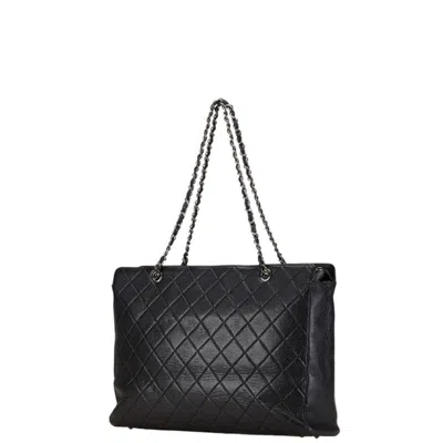Pre-owned Chanel Black Caviar Leather Tote Bag ()