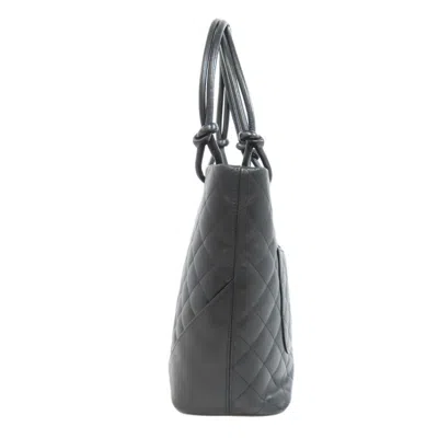 Pre-owned Chanel Black Leather Tote Bag ()