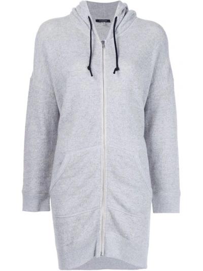 R13 Long Hoodie Sweatshirt In Hthr Grey