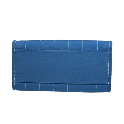 Pre-owned Chanel Blue Canvas Leather Shoulder Bag ()