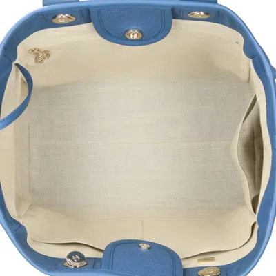 Pre-owned Chanel Blue Canvas Leather Shoulder Bag ()