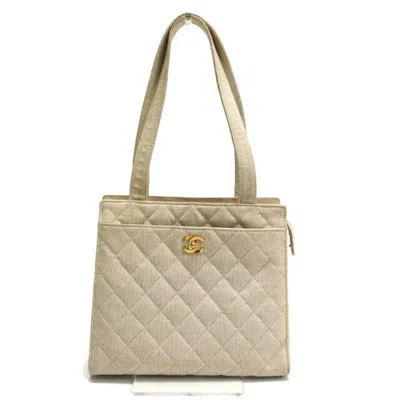 Pre-owned Chanel Ivory Light Beige Off-white Canvas Shoulder Bag Tote Bag () In Ivory, Light Beige, Off-white