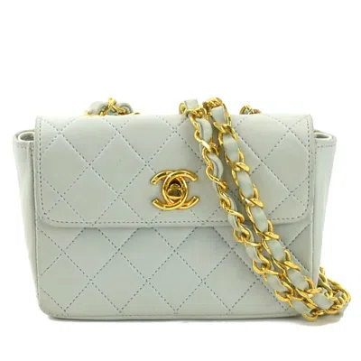 Pre-owned Chanel Light Blue Leather Shoulder Bag ()