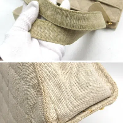 Pre-owned Chanel Ivory Light Beige Off-white Canvas Shoulder Bag Tote Bag () In Ivory, Light Beige, Off-white