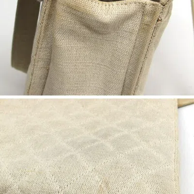 Pre-owned Chanel Ivory Light Beige Off-white Canvas Shoulder Bag Tote Bag () In Ivory, Light Beige, Off-white