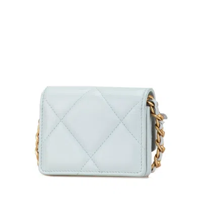 Pre-owned Chanel Light Blue Leather Shoulder Bag ()