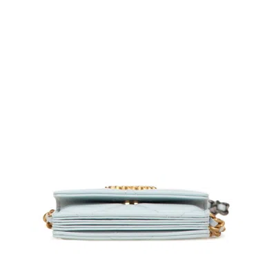 Pre-owned Chanel Light Blue Leather Shoulder Bag ()