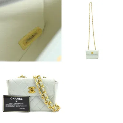 Pre-owned Chanel Light Blue Leather Shoulder Bag ()