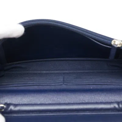 Pre-owned Chanel Navy Caviar Leather Coin Purse/coin Case ()