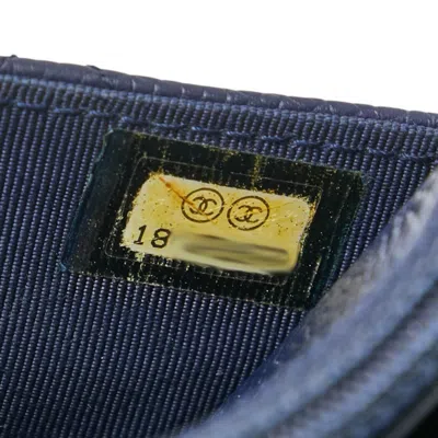 Pre-owned Chanel Navy Caviar Leather Coin Purse/coin Case ()