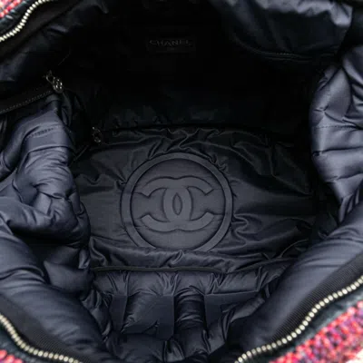 Pre-owned Chanel Navy Pink Nylon Wool Handbag Shoulder Bag () In Navy, Pink