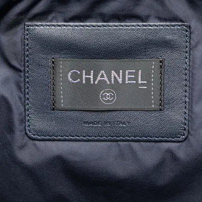 Pre-owned Chanel Navy Pink Nylon Wool Handbag Shoulder Bag () In Navy, Pink