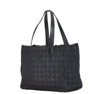 Pre-owned Chanel New Travel Line Black Nylon Leather Tote Bag ()