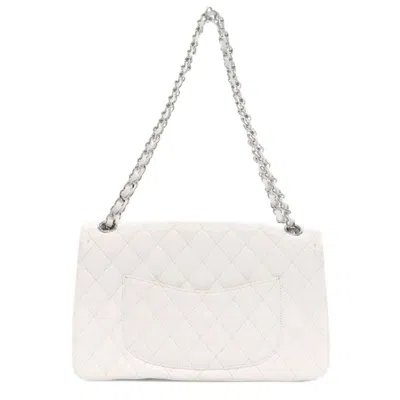 Pre-owned Chanel White Caviar Leather Shoulder Bag ()