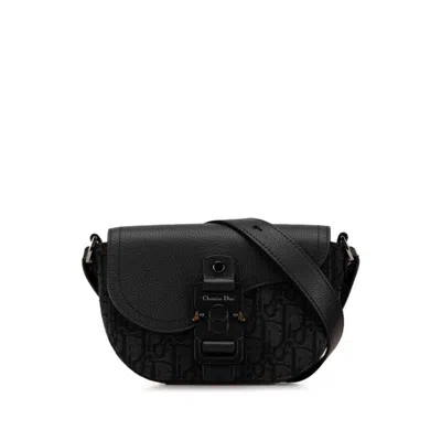 Pre-owned Dior Christian  Black Canvas Leather Shoulder Bag ()