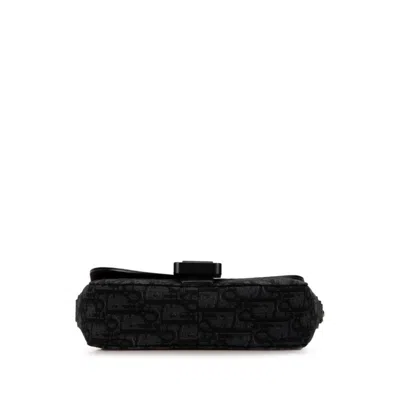 Pre-owned Dior Christian  Black Canvas Leather Shoulder Bag ()