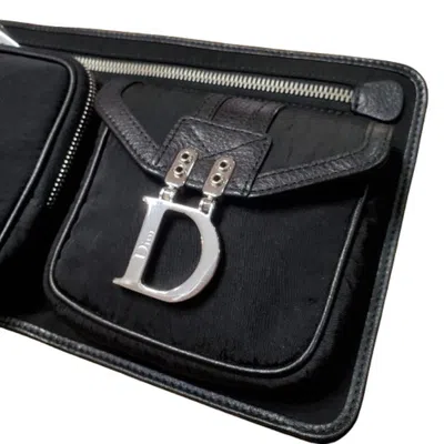 Pre-owned Dior Christian  Black Nylon Leather Fanny Pack Sling Bag ()