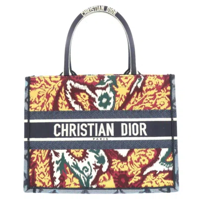 Pre-owned Dior Christian  Blue Red Color Yellow Canvas Tote Bag () In Blue, Red Color, Yellow