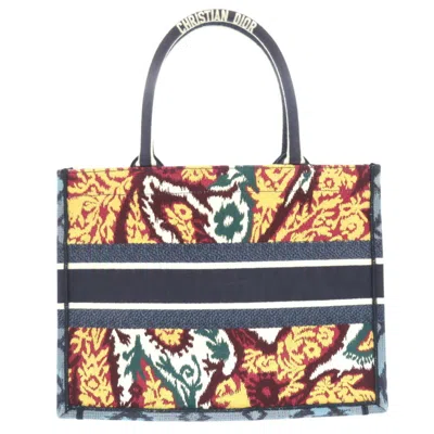 Pre-owned Dior Christian  Blue Red Color Yellow Canvas Tote Bag () In Blue, Red Color, Yellow