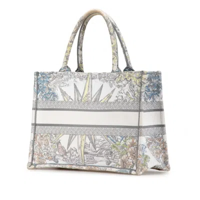 Pre-owned Dior Christian  Multi-color White Jacquard Tote Bag () In Multi-color, White