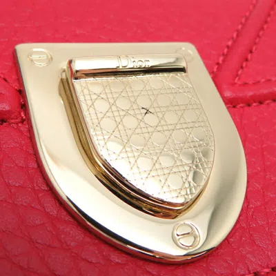 Pre-owned Dior Christian  Red Color Leather Wallet (tri-fold) ()