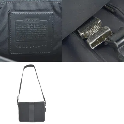 Pre-owned Coach Black Canvas Leather Shoulder Bag ()