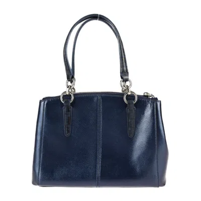 Pre-owned Coach Metallic Blue Leather Handbag Shoulder Bag Tote Bag ()