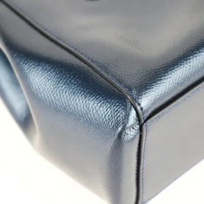 Pre-owned Coach Metallic Blue Leather Handbag Shoulder Bag Tote Bag ()