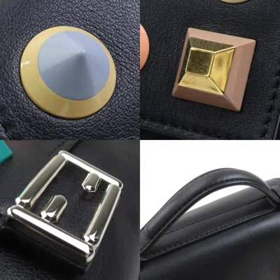 Pre-owned Fendi Black Multi-color Leather Handbag Shoulder Bag () In Black, Multi-color