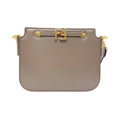Pre-owned Fendi Grayish Leather Shoulder Bag ()