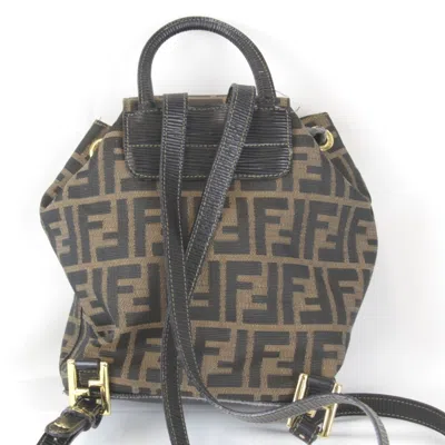 Pre-owned Fendi Khaki Canvas Backpack ()