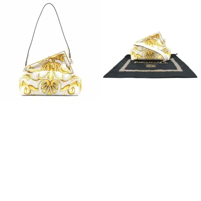 Pre-owned Fendi Light Beige Yellow Canvas Leather Shoulder Bag () In Light Beige, Yellow