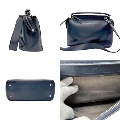 Pre-owned Fendi Navy Leather Handbag Shoulder Bag ()