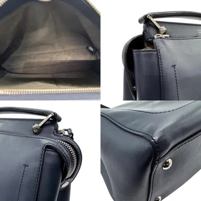 Pre-owned Fendi Navy Leather Handbag Shoulder Bag ()