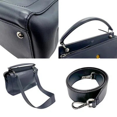 Pre-owned Fendi Navy Leather Handbag Shoulder Bag ()