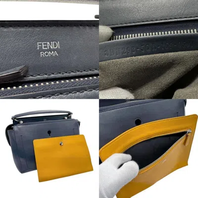 Pre-owned Fendi Navy Leather Handbag Shoulder Bag ()