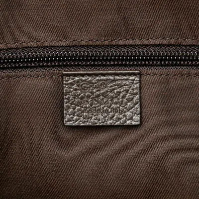 Pre-owned Gucci Beige Brown Canvas Leather Shoulder Bag () In Beige, Brown