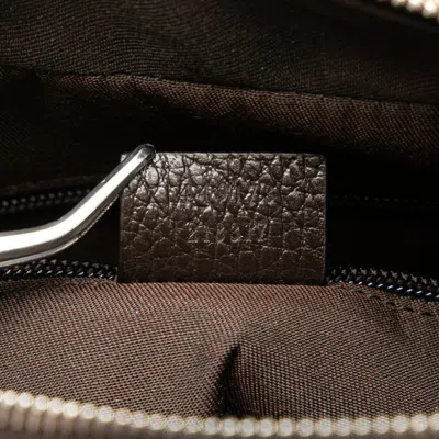 Pre-owned Gucci Beige Brown Canvas Leather Shoulder Bag () In Beige, Brown