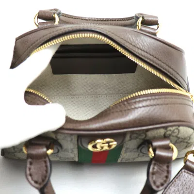 Pre-owned Gucci Beige Gg Supreme Canvas Leather Shoulder Bag ()