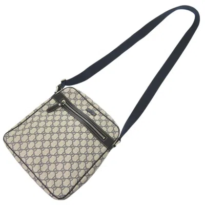 Pre-owned Gucci Beige Navy Gg Supreme Shoulder Bag () In Beige, Navy