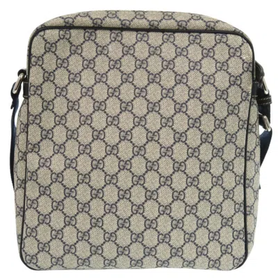 Pre-owned Gucci Beige Navy Gg Supreme Shoulder Bag () In Beige, Navy