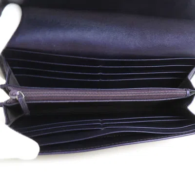 Pre-owned Gucci Beige Purple Gg Canvas Leather Long Wallet (bi-fold) () In Beige, Purple