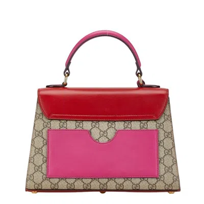 Pre-owned Gucci Beige Pink Red Color Pvc Leather Handbag Shoulder Bag () In Beige, Pink, Red Color