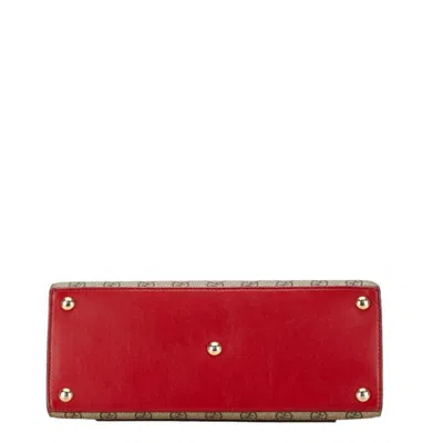 Pre-owned Gucci Beige Pink Red Color Pvc Leather Handbag Shoulder Bag () In Beige, Pink, Red Color