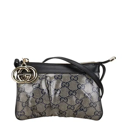 Pre-owned Gucci Black Navy Pvc Leather Shoulder Bag () In Black, Navy