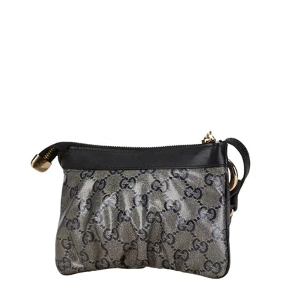 Pre-owned Gucci Black Navy Pvc Leather Shoulder Bag () In Black, Navy