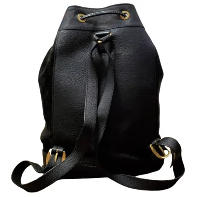 Pre-owned Gucci Black Suede Leather Backpack ()