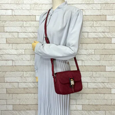 Pre-owned Gucci Gg Canvas Red Color Gg Canvas Shoulder Bag ()