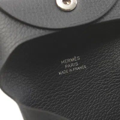Pre-owned Hermes Bastia Blue Indigo Navy Coin Purse/coin Case () In Blue Indigo, Navy