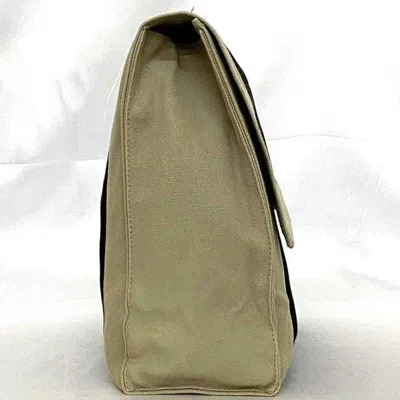 Pre-owned Hermes Beige Gray Canvas Clutch Bag Pouch () In Beige, Gray